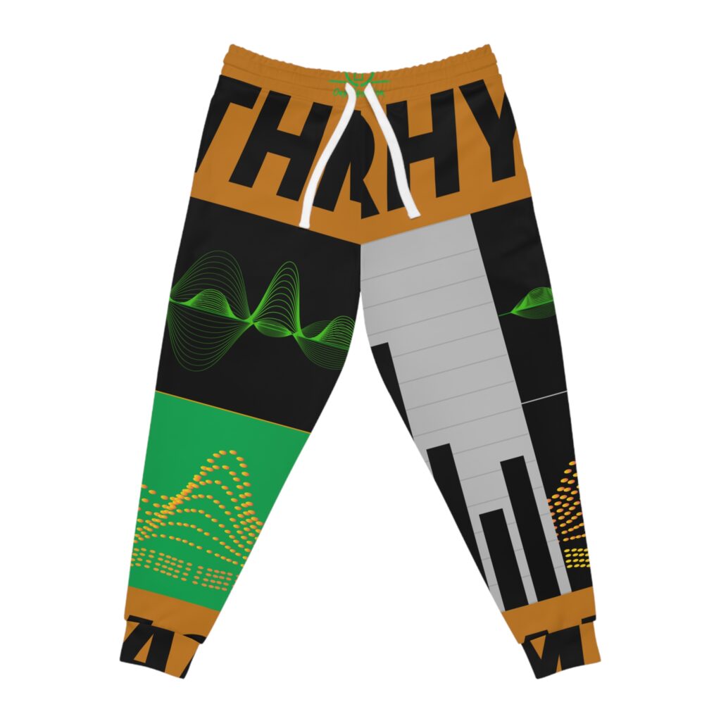 athletic joggers — abstract audio wave graphic all over print