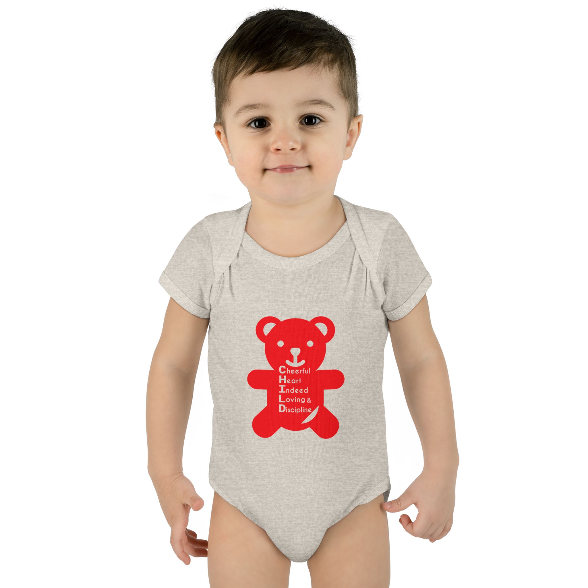 baby bodysuit — red teddy 'child graphic' infant onesie baby bodysuit — red teddy 'child graphic' infant onesie
