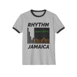 rhythm jamaica t shirt — retro soundwave music tee