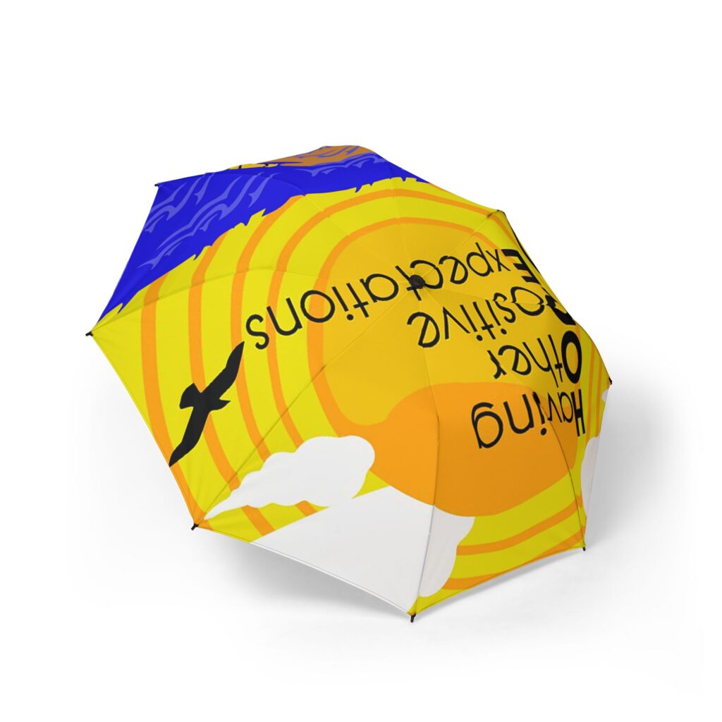 foldable umbrella — "having other positive expectation" rain umbrella