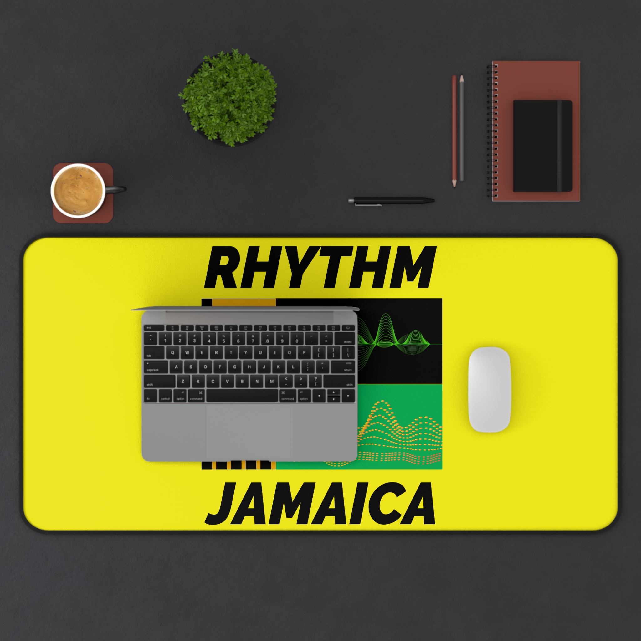 rhythm jamaica desk mat — reggae music equalizer / office mouse pad rhythm jamaica desk mat — reggae music equalizer / office mouse pad