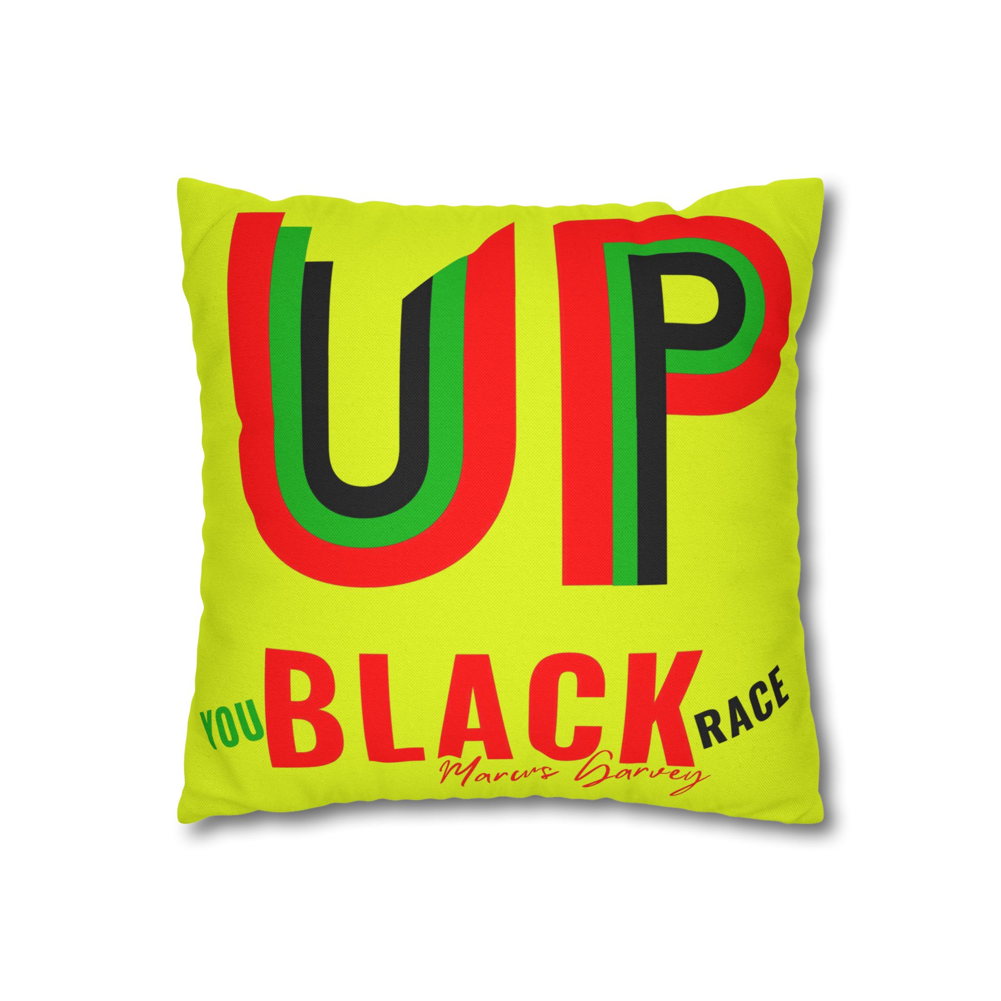square pillow "up you black race" bold afrocentric accent pillow square pillow "up you black race" bold afrocentric accent pillow