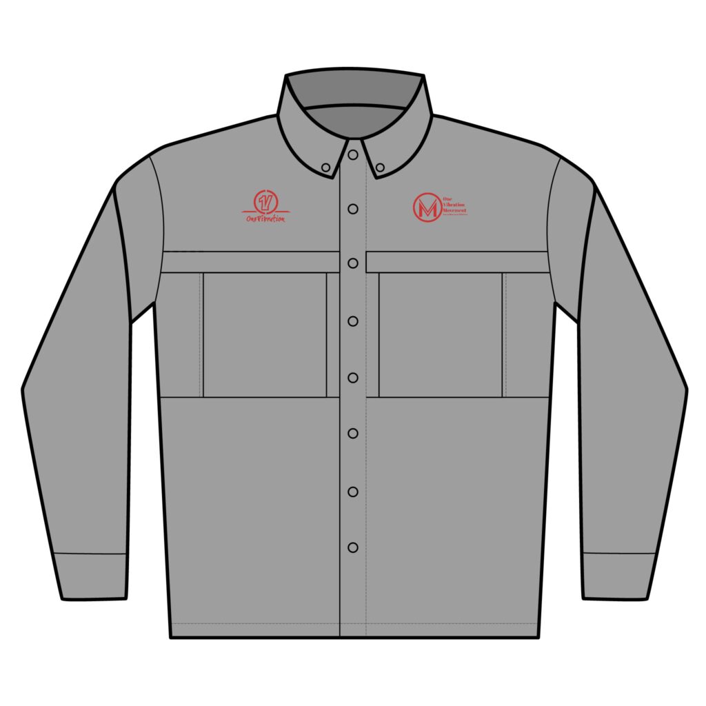 men's embroidered long sleeve work shirt — one vibration