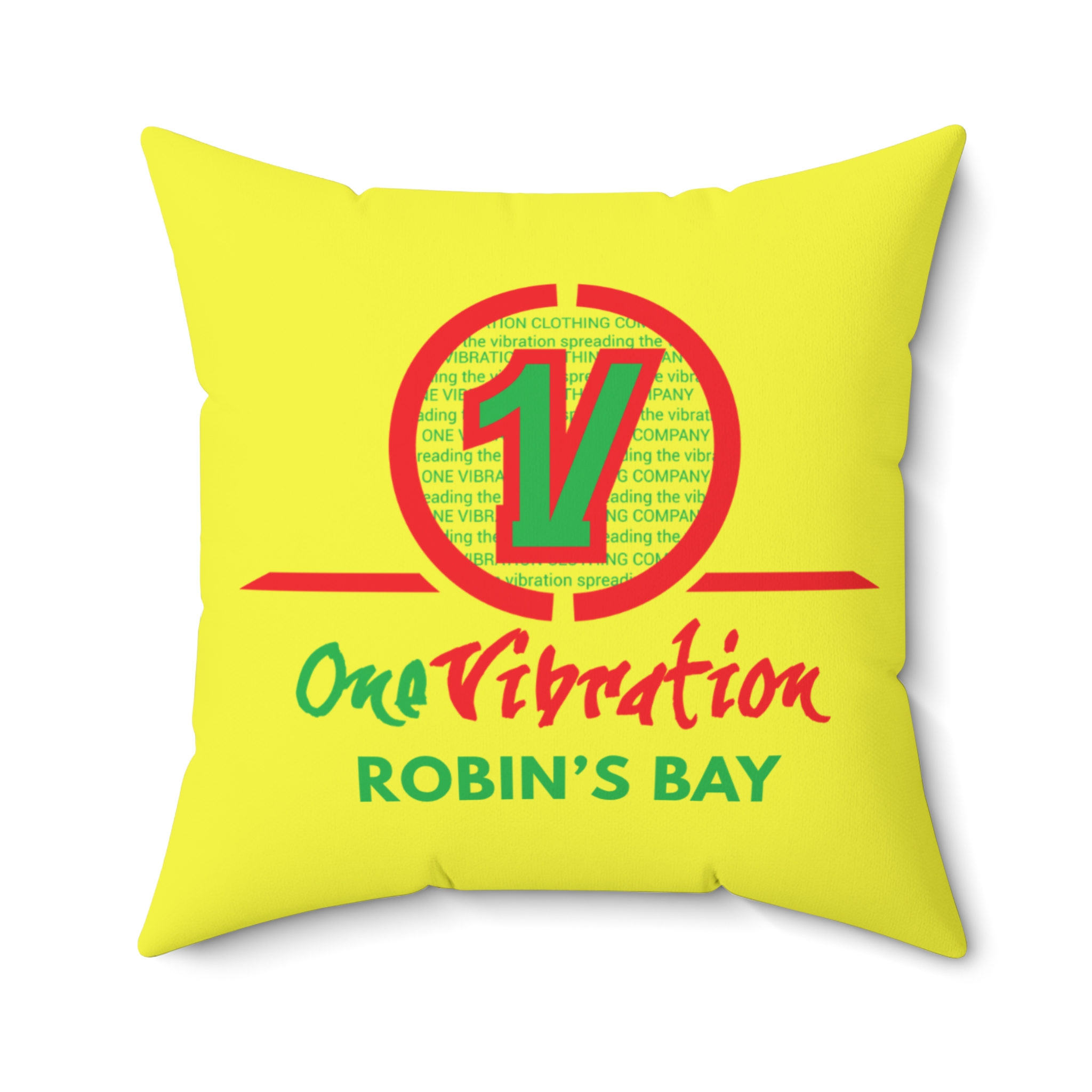 one vibration robin’s bay decorative pillow — reggae inspired logo throw pillow one vibration robin’s bay decorative pillow — reggae inspired logo throw pillow