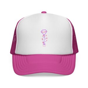 pink floral key trucker cap cute flower key embroidery hat
