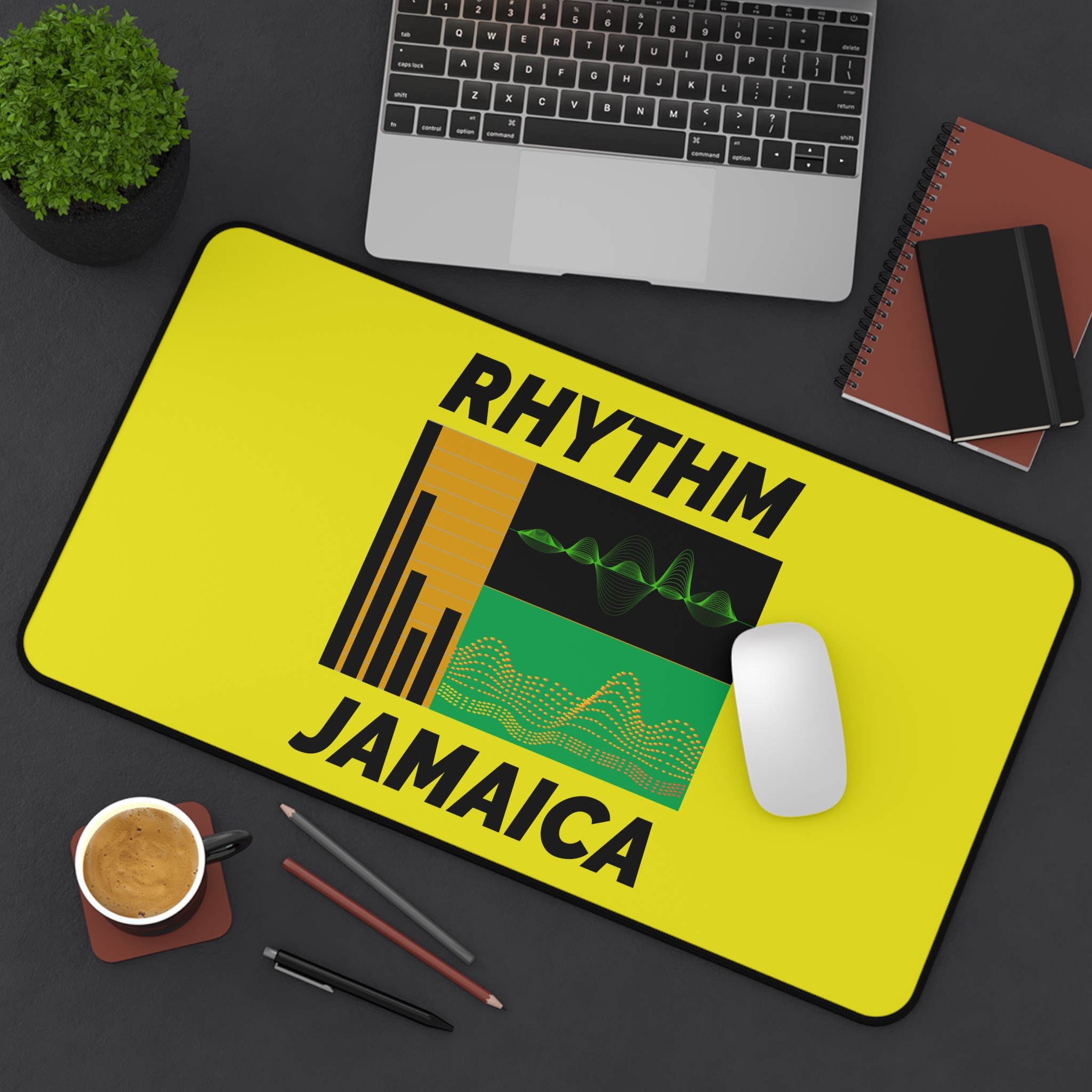 rhythm jamaica desk mat — reggae music equalizer / office mouse pad rhythm jamaica desk mat — reggae music equalizer / office mouse pad
