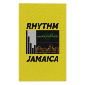 rhythm jamaica rally towel (11x18) – reggae music beach & concert towel