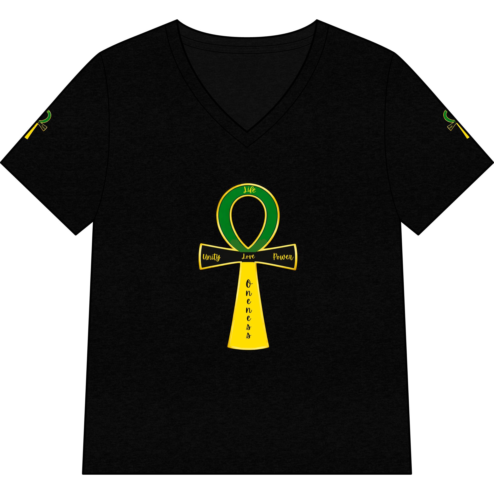 ankh symbol v neck tee — empowerment @ one vibration graphic shirt ankh symbol v neck tee — empowerment @ one vibration graphic shirt