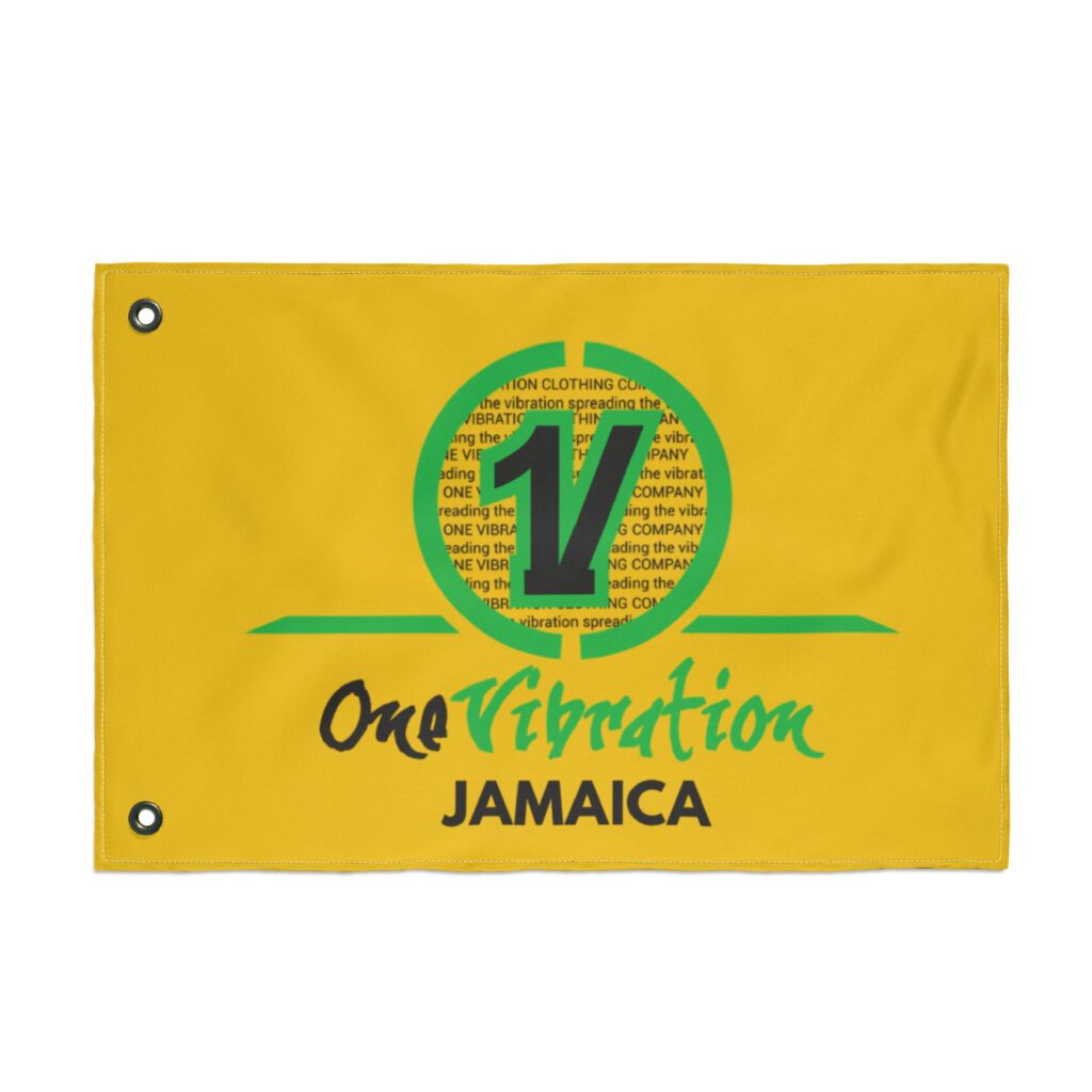 jamaica one vibration flag — double sided yellow garden & wall banner