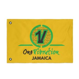 jamaica one vibration flag — double sided yellow garden & wall banner