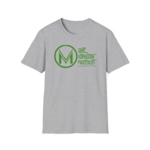 one vibration movement t shirt — green logo graphic tee