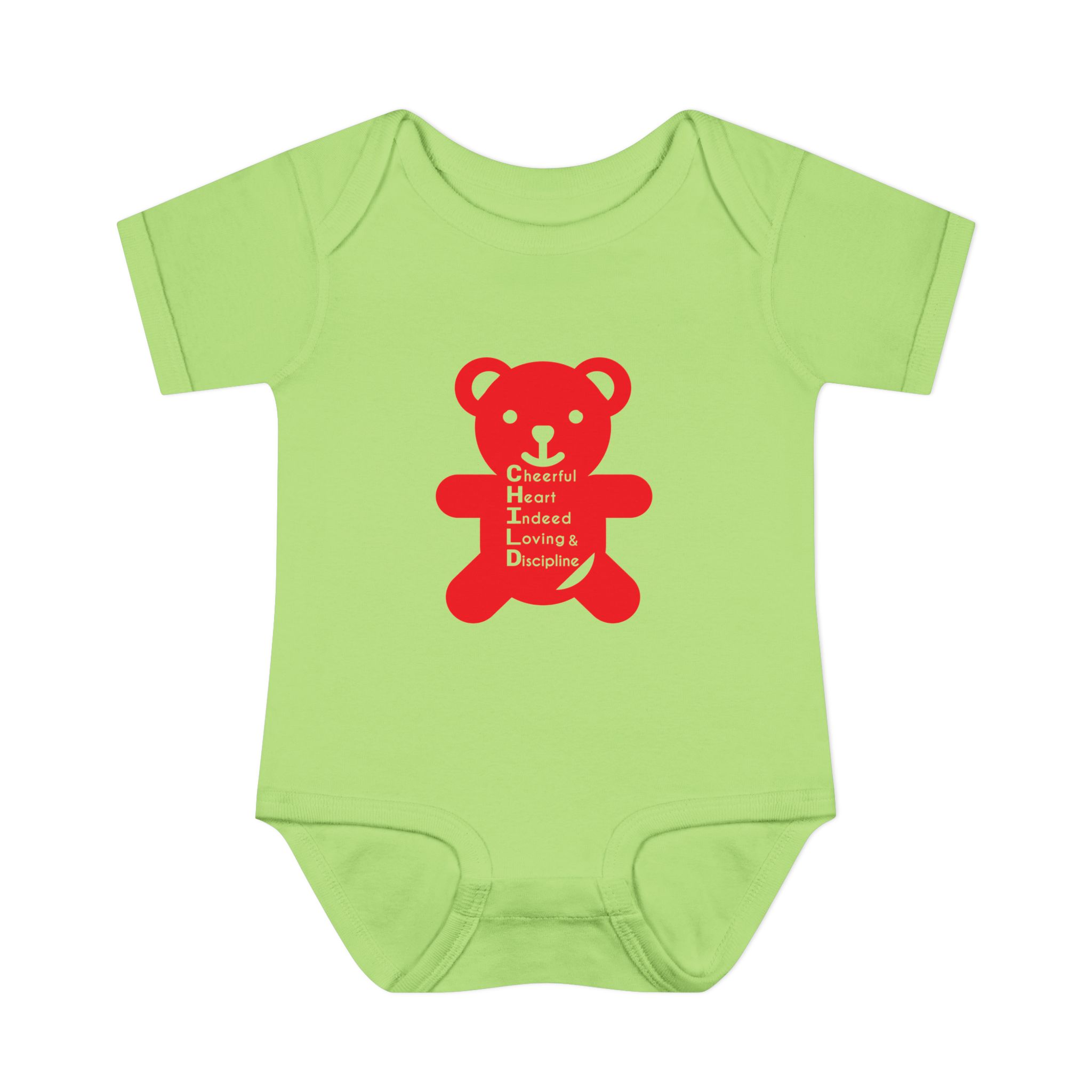 baby bodysuit — red teddy 'child graphic' infant onesie baby bodysuit — red teddy 'child graphic' infant onesie
