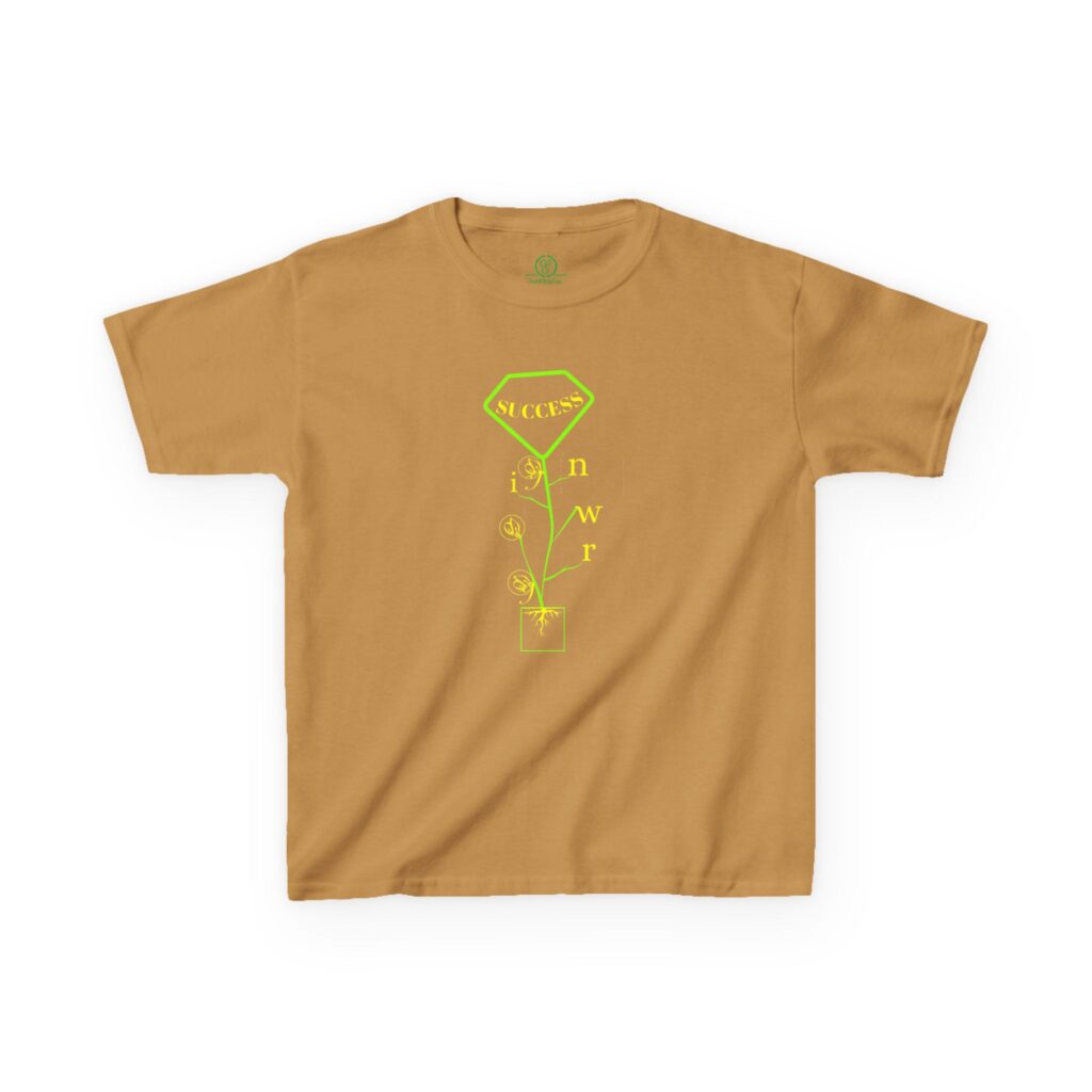 growing success logo tee — yellow graphic kids cotton t shirt