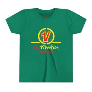 youth tee — one vibration jamaica logo shirt (reggae rasta colors)
