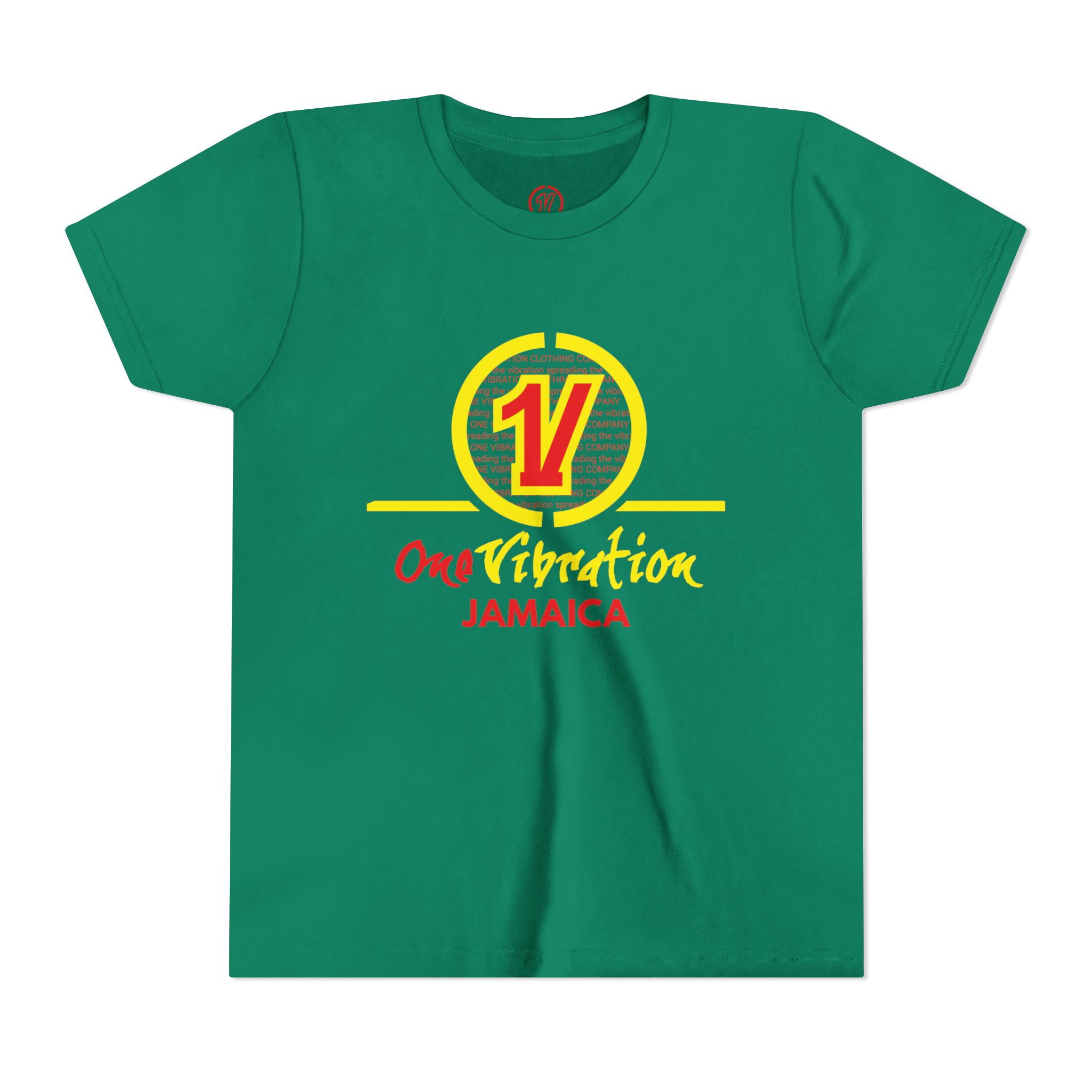 youth tee — one vibration jamaica logo shirt (reggae rasta colors) youth tee — one vibration jamaica logo shirt (reggae rasta colors)