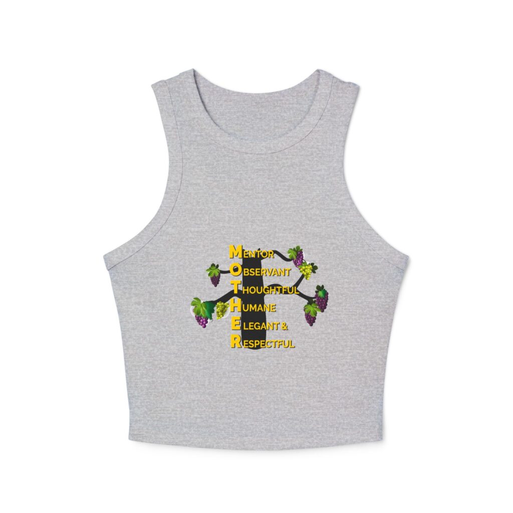 mother acrostic racer tank top — floral mom appreciation crop