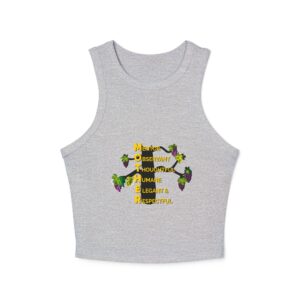 mother acrostic racer tank top — floral mom appreciation crop