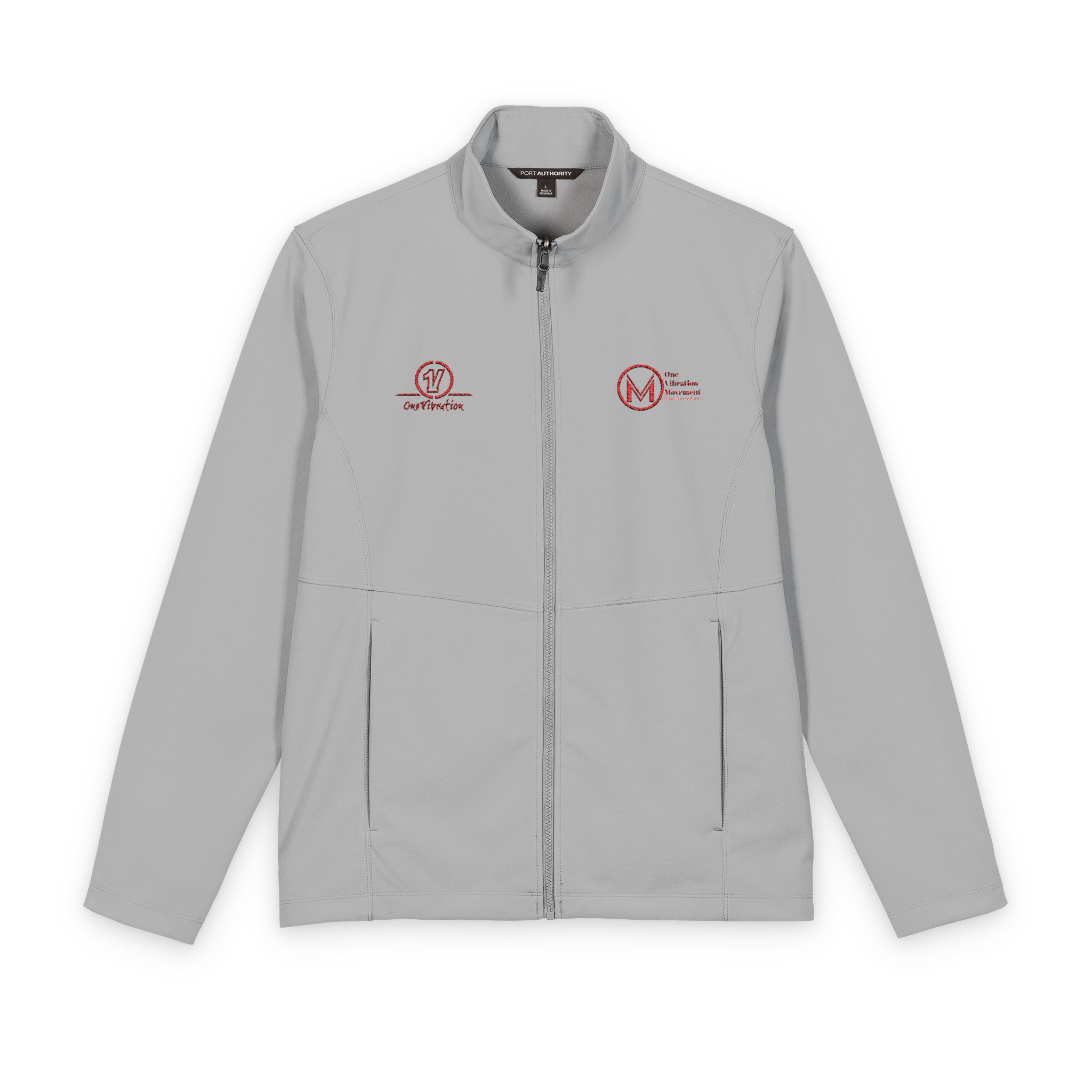 men's soft shell jacket — embroidered one vibration logos men's soft shell jacket — embroidered one vibration logos