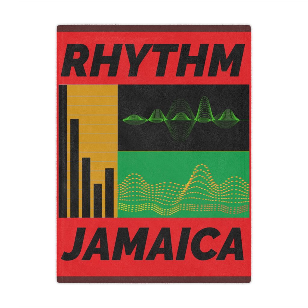 rhythm jamaica minky blanket – reggae wave music throw