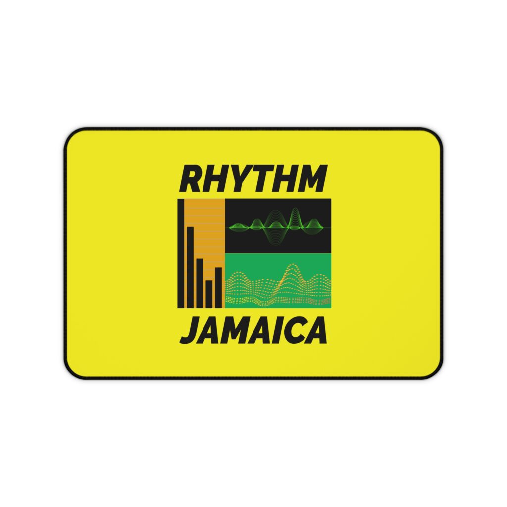 rhythm jamaica desk mat — reggae music equalizer / office mouse pad