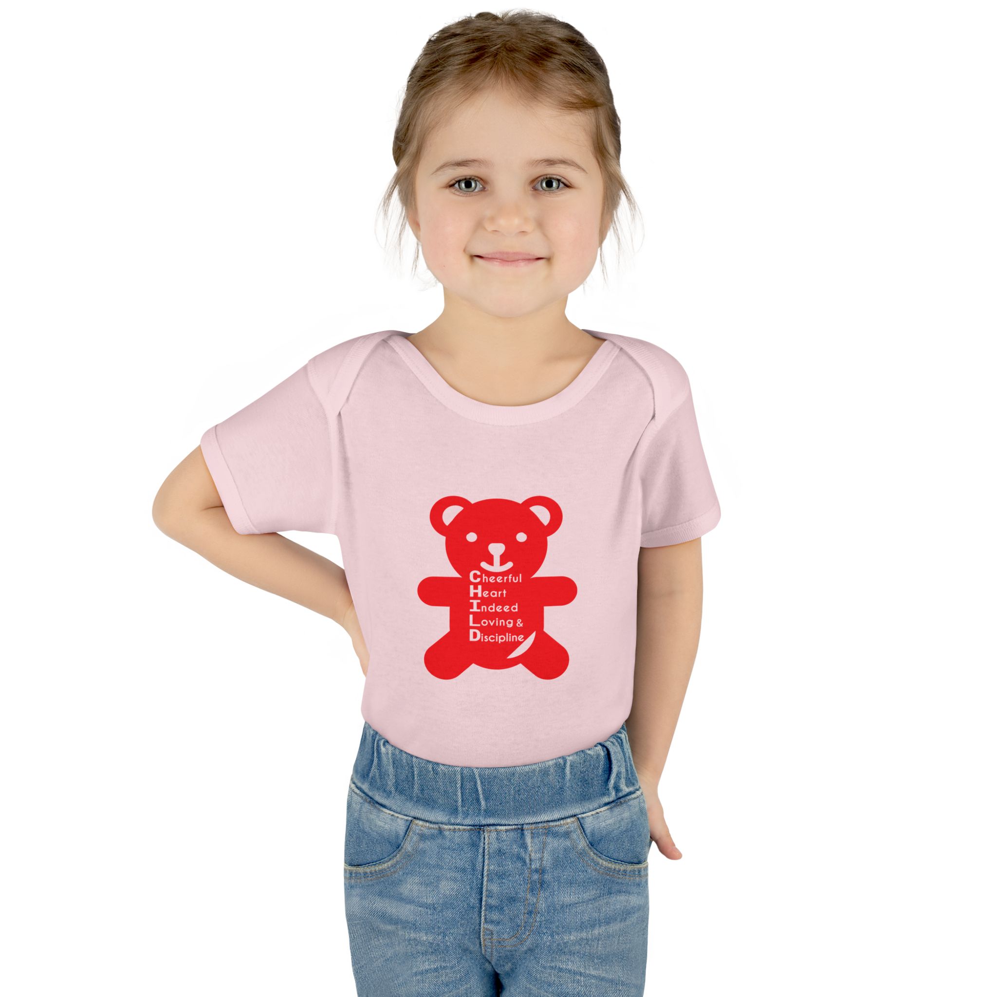 baby bodysuit — red teddy 'child graphic' infant onesie baby bodysuit — red teddy 'child graphic' infant onesie