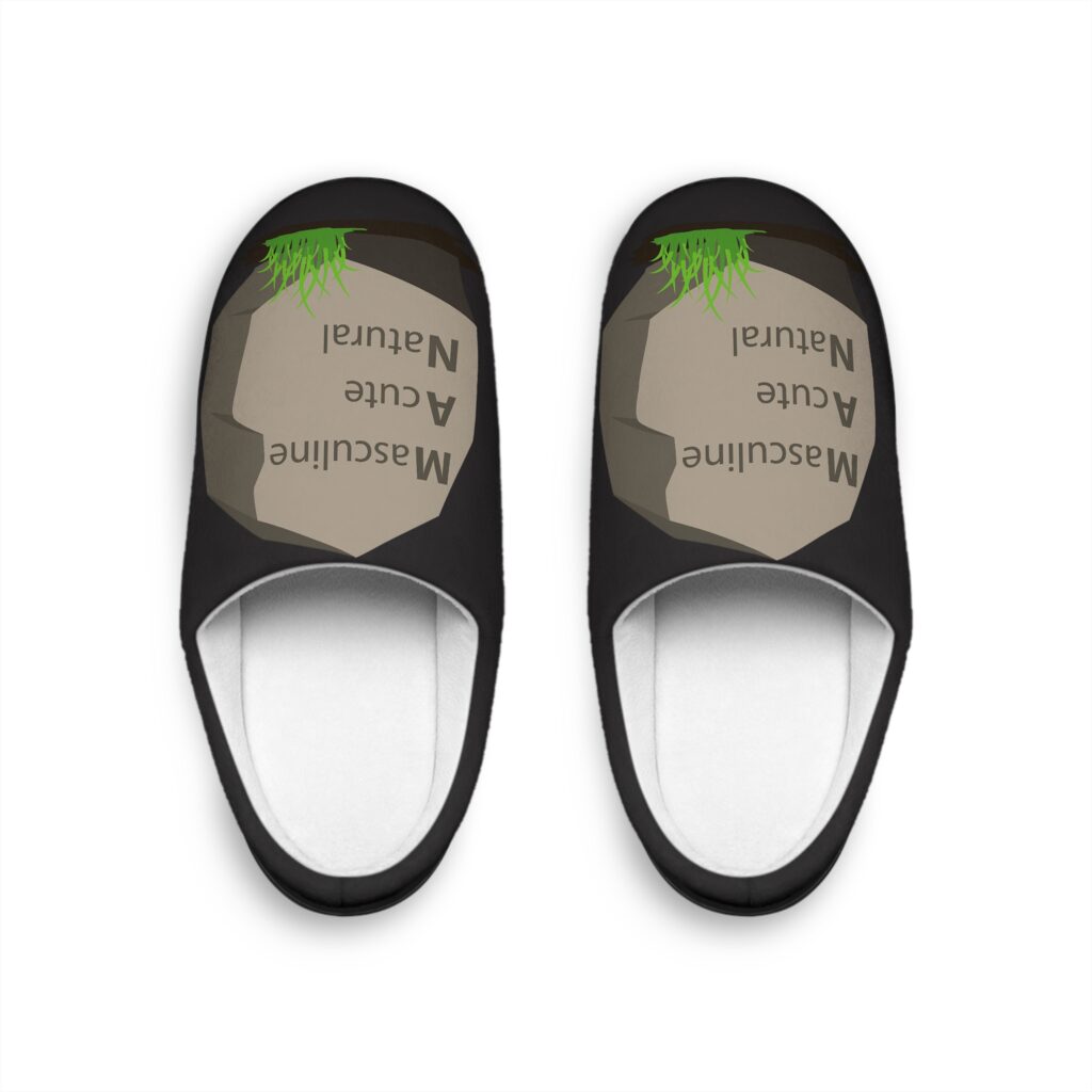 men's indoor slippers 'masculine & a cute natural' graphic cozy house shoes