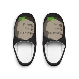 men's indoor slippers 'masculine & a cute natural' graphic cozy house shoes