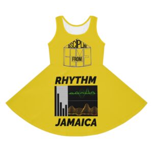 girls' sundress — "discipline from home" rhythm jamaica graphic dress