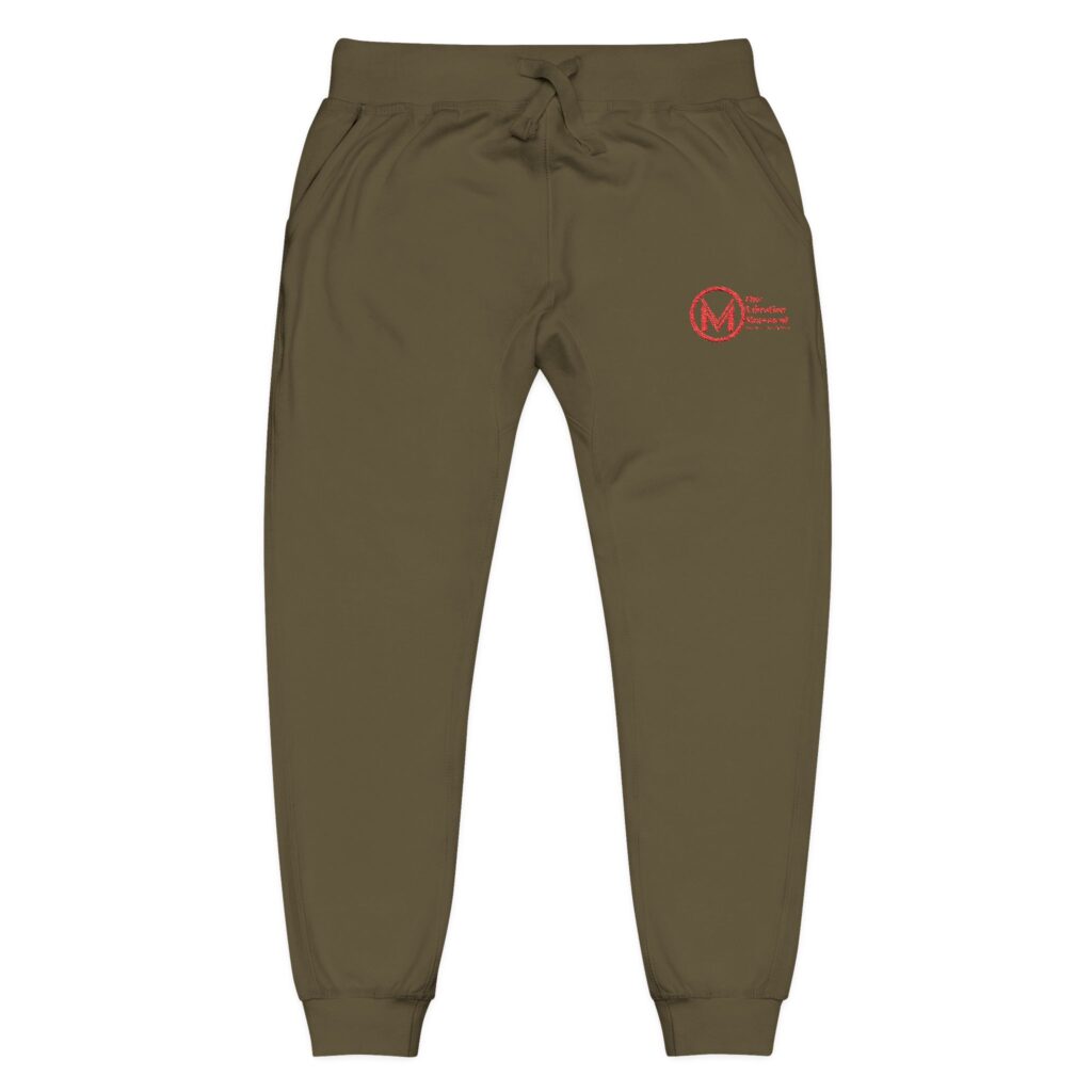 embroidered olive guitar sweatpants — cozy music lover joggers