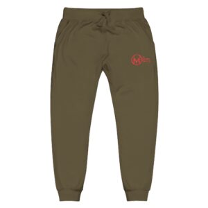 Home embroidered olive guitar sweatpants — cozy music lover joggers