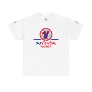 one vibration florida t shirt — retro red & blue logo tee