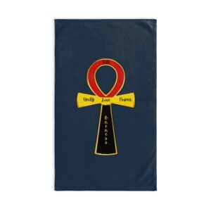 ankh hand towel — unity love power egyptian symbol kitchen & bath decor